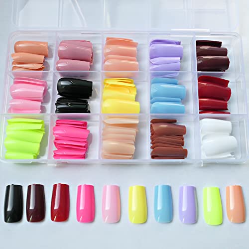 Square acrylic nails with a natural look. - Image 6
