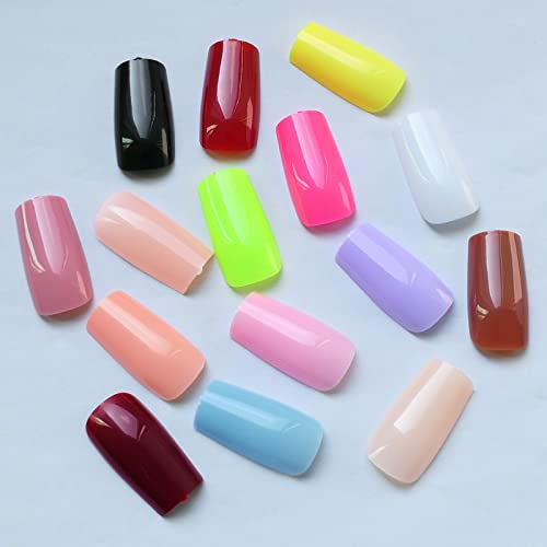 Square acrylic nails with a natural look. - Image 4