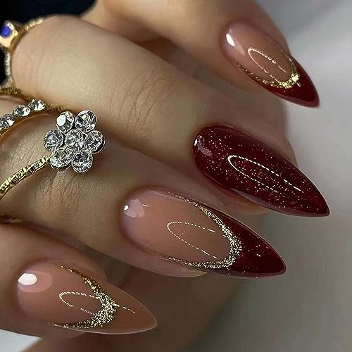 Stiletto Red Acrylic Nails