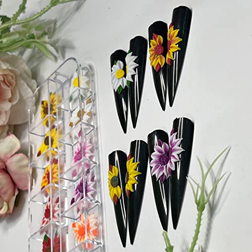 Sunflower Short Acrylic Nails for Stylish and Trendy Manicures - Set of 24 - Image 2