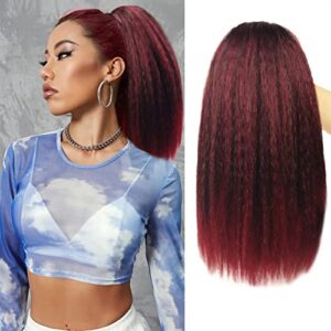 Wavy Human Hair Ponytail ? Wet Look