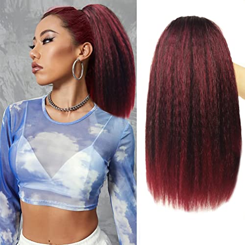 Wavy Human Hair Ponytail ? Wet Look