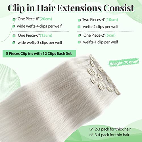 White Clip In Human Hair Extension - Image 3
