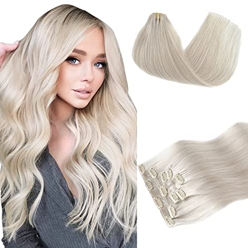 White Clip In Human Hair Extension