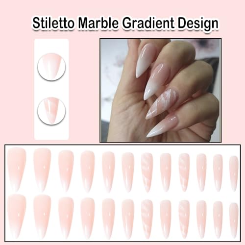 White French Acrylic Nail Set, 24 Pieces, Elegant Manicure, Easy Application - Image 2