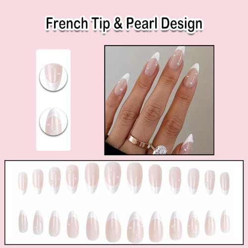 White Stick On Nails - Image 2