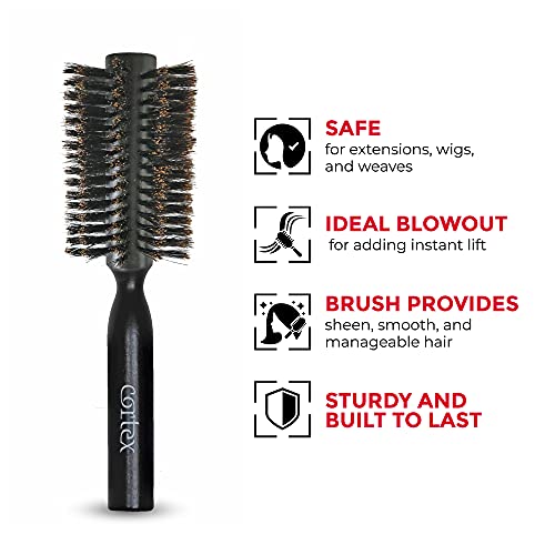 Wood handle hair brush with round design. - Image 3