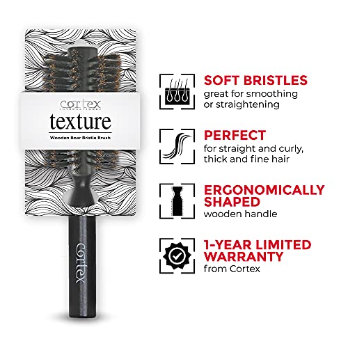 Wood handle hair brush with round design. - Image 2