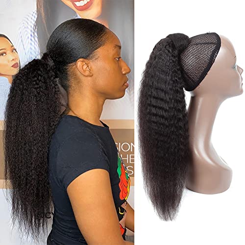 18 Inch Yaki Human Hair Ponytail Extension for Natural Look and Effortless Styling