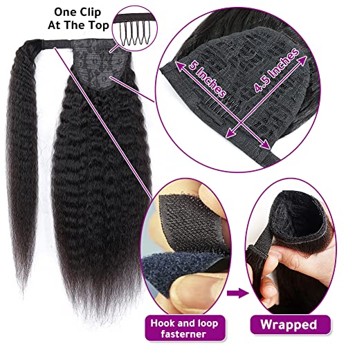 18 Inch Yaki Human Hair Ponytail Extension for Natural Look and Effortless Styling - Image 4