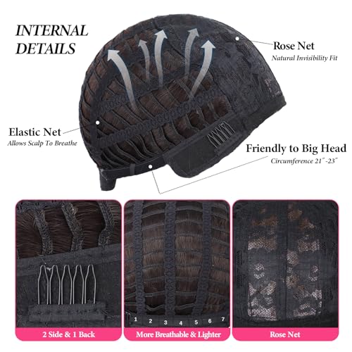 10 Inch Light Yaki Bob Wigs for Black Women Wear And Go Glueless Wig Short Straight Blunt Cut Bob Wig With Bangs 180% Density Natural Hairline Synthetic Bangs Wig for Daily Party Use(Black) - Image 5