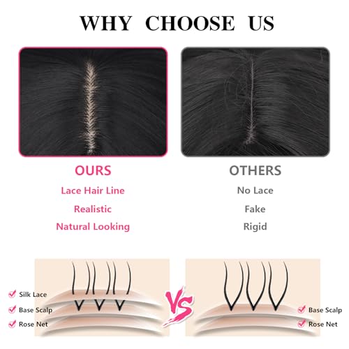 10 Inch Light Yaki Bob Wigs for Black Women Wear And Go Glueless Wig Short Straight Blunt Cut Bob Wig With Bangs 180% Density Natural Hairline Synthetic Bangs Wig for Daily Party Use(Black) - Image 8
