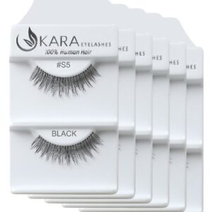 Natural Look 100% Human Hair False Eyelashes, Soft, Lightweight, 5 Pairs Included