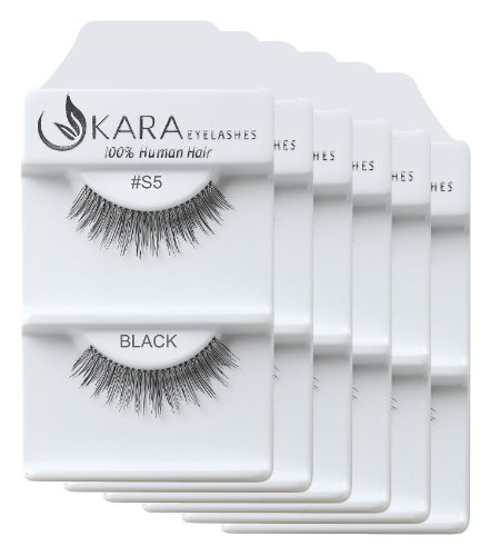 Natural Look 100% Human Hair False Eyelashes, Soft, Lightweight, 5 Pairs Included