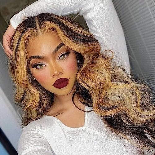 13x6 Lace Front Honey Blonde Wig Human Hair Body Wave Style 180% Density More Thick hair with Clean Hairline for Black Women (24inch, 13x6 lace front wig) - Image 2