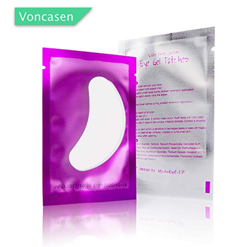 150 Pack Purple Under Eye Gel Patches for Eyelash Extensions - 0.5 oz - Image 4