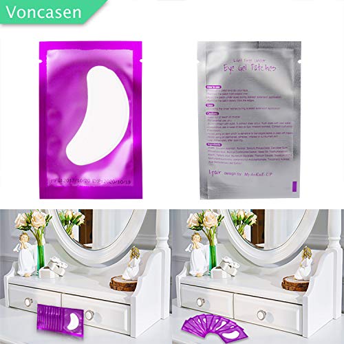 150 Pack Purple Under Eye Gel Patches for Eyelash Extensions - 0.5 oz - Image 6