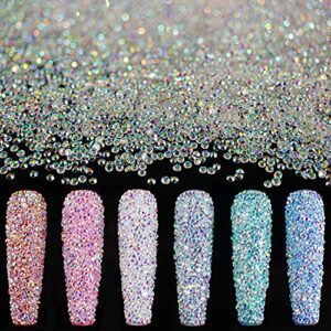 15000 Mini AB Diamond Beads for Nail Art - Iridescent Like Swarovski Crystals, 2 Trays - By BELLEBOOST