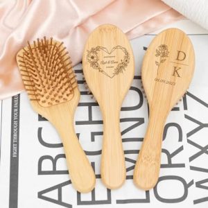 Personalized Wooden Hair Brush with Custom Engraving for a Unique Touch
