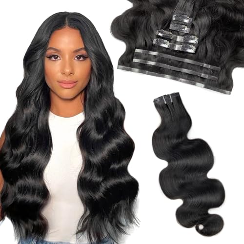 18 Inch Natural Black Body Wave Clip-In Hair Extensions 110g 7 Piece Set