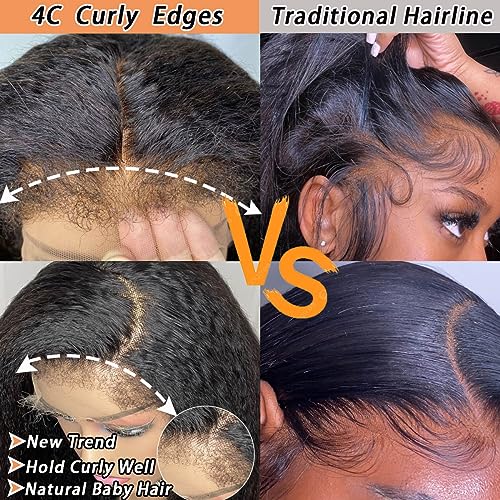 18 Inch 180% Density 6x6 HD Lace Closure 4C Kinky Curly Edges Wear and Go Wig - Image 5