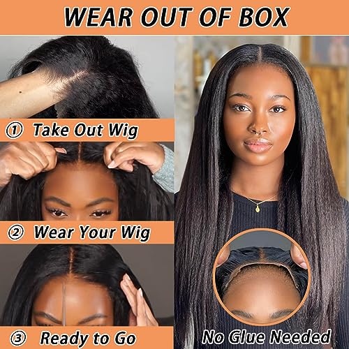 18 Inch 180% Density 6x6 HD Lace Closure 4C Kinky Curly Edges Wear and Go Wig - Image 4