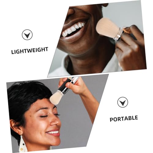 2 Pcs Portable Press-Type Makeup Brush Set for Women - Loose Powder and Foundation Application - Image 5