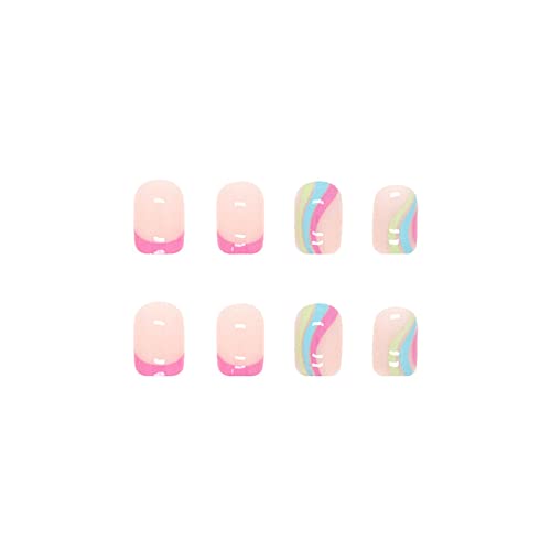 Vibrant Rainbow Ombre Acrylic Nail Tips for Stylish Nail Art Sets - Image 5