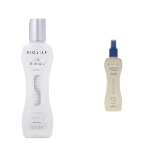 BioSilk Silk Therapy Original, 5.64 Fl Oz & Hydrating Therapy Pure Moisture Leave-In Conditioner Spray | 7 Ounces | Replenishes Hair Moisture & Coarse Hair | Anti Frizz