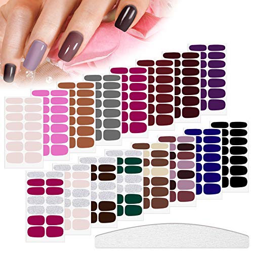 224 Pcs Nail Polish Stickers Wraps with Nail File for Women and Girls