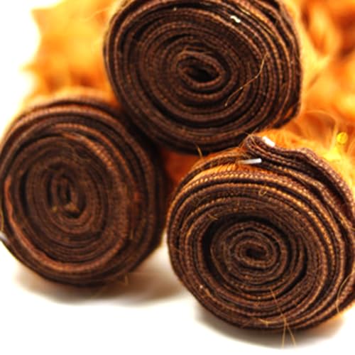 26 28 30 Inch Brazilian Remy Ginger Water Wave Human Hair Bundles - 3 Orange Pieces - Image 4
