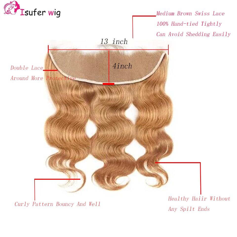 #27 Frontal 13X4 Frontal Human Hair Blonde Frontal 22 Inch Transparent Lace Body Wave Blonde Lace Frontal For Women Pre Plucked With Baby Hair High Density Free Part Brazilian Virgin Human Hair - Image 4