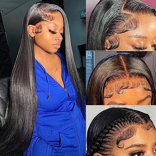 28 Inch Straight 13x4 HD Lace Front Human Hair Wig 180 Density
