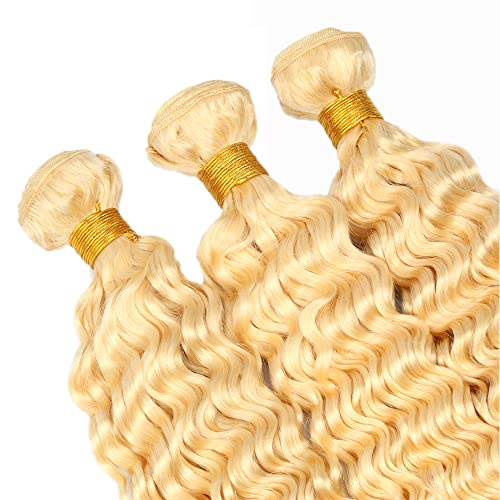 30 Inch 613 Blonde Deep Wave Human Hair Bundle Unprocessed Virgin Brazilian Weave - Image 4