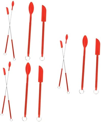 3 Sets Silicone spatula digging spoon body wax spatula jar spatula cheese spatula face cream spatula eye cream applicator butter Sauce Scraper silicone spoon long handle