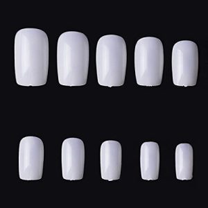 500pcs Natural Short Round Fake Nails Tips Full Cover Artificial Acrylic False Nails For Women Nail Salons & DIY Nail Art Manicure Decoration