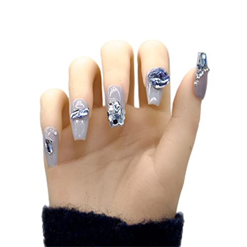 24 Piece Set Clear Acrylic Nails for a Stunning Transparent Manicure Durable Quality