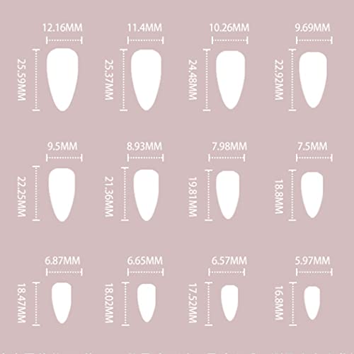 Glossy Almond Press on Nails Yellow Long Fake Nails Designed Cute Flower Ballerina Full Cover Artificial False Nails Tips for Women and Girls 24Pcs (Style A) - Image 7