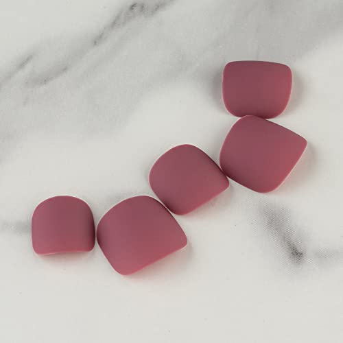 24-Piece Short Maroon Acrylic Nail Design Kit for Stylish and Elegant Nail Art - Image 5
