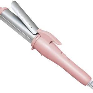Pink 2-in-1 Hair Straightener and Curler 1 1/4 inch Ceramic Plates Fast Heating Adjustable Temperature