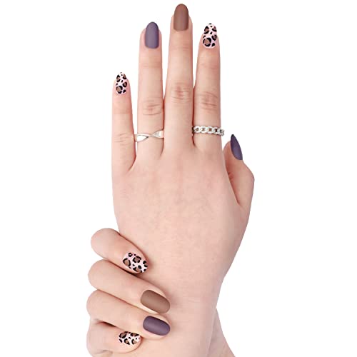 Elegant Chic Short Matte Acrylic Nail Design Kit 24 Pieces - Image 3