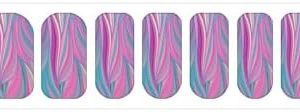 Abstract 5 Sheets Nail Strips Full Wrap Nail Polish Stickers,Curved Wavy Psychedelic Ornament,Self Adhesive Nail Art Decal Strip Manicure Kits for Women DIY Nail,Multicolor