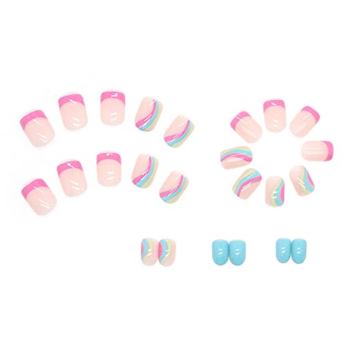 Vibrant Rainbow Ombre Acrylic Nail Tips for Stylish Nail Art Sets - Image 4