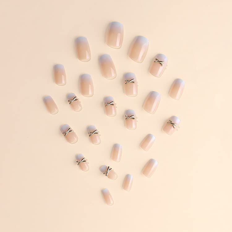 Light Blue Ombre Acrylic Nail Design Set for Chic Nail Art Enthusiasts - 100 Piece - Image 7