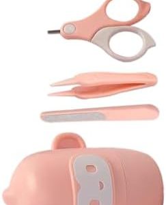 BESTonZON Baby Stuff 1 Set Baby Nail Scissors Newborn Nail Trimmer Cute Nail Clippers for Newborn Babies Newborn Boy Essentials Toddler Necessities Baby Needs Nail File Baby Girl Abs Pink