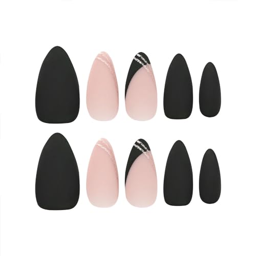 Short Matte Black Acrylic Nails 100 Piece Set Stylish Design - Image 3