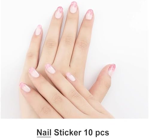 Abstract 5 Sheets Nail Strips Full Wrap Nail Polish Stickers,Curved Wavy Psychedelic Ornament,Self Adhesive Nail Art Decal Strip Manicure Kits for Women DIY Nail,Multicolor - Image 2