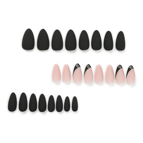Short Matte Black Acrylic Nails 100 Piece Set Stylish Design - Image 2