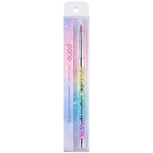 PANA Kolinsky 3D Acrylic Nail Brushes with Liquid Glitter Handle - For Professional Acrylic Powder Liquid Manicure Pedicure (Rainbow Color, Size #5) - Image 5