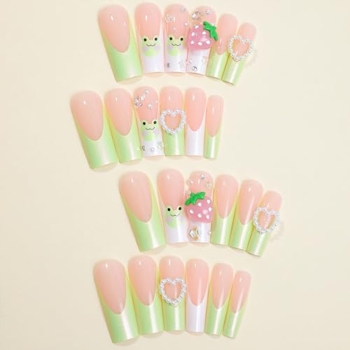 Juicy strawberry acrylic nails for a sweet look. - Image 2